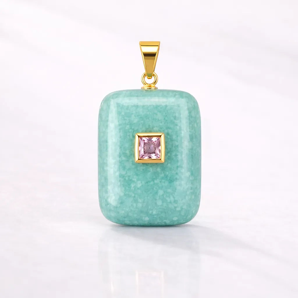 Gold‑Plated Crystal Chakra Pendant — Natural Stone Energy Jewelry