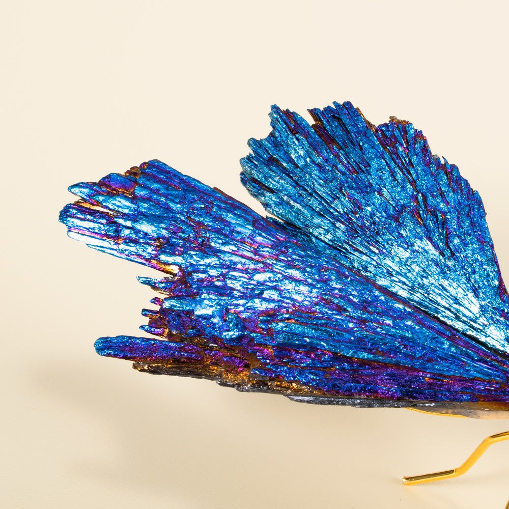 Titanium Rainbow Quartz Dragonfly Figurine