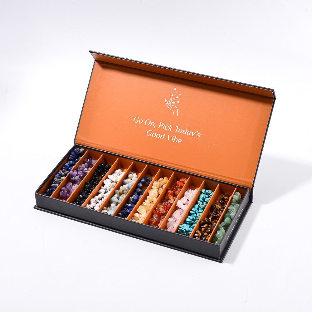 12 Bracelet Natural Crystal Set with Storage Box + FREE Crystal Wisdom Deck