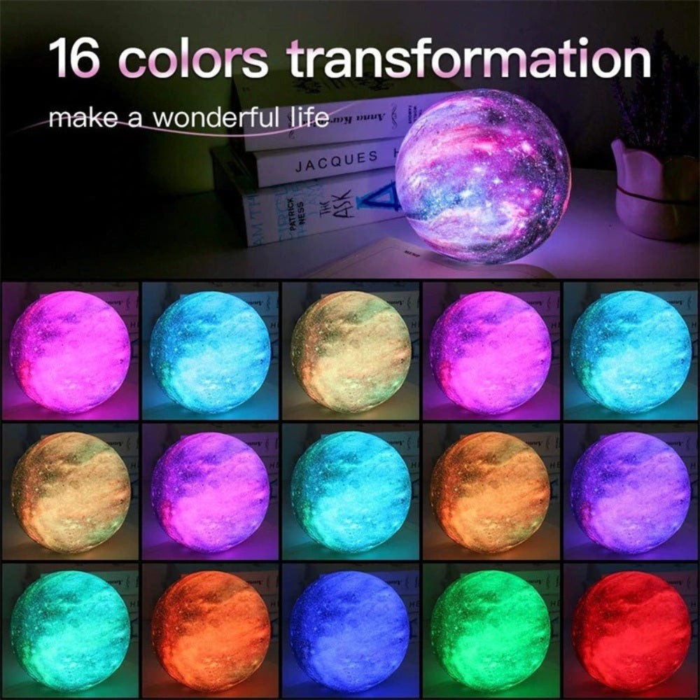 3D Galaxy Moon Lamp
