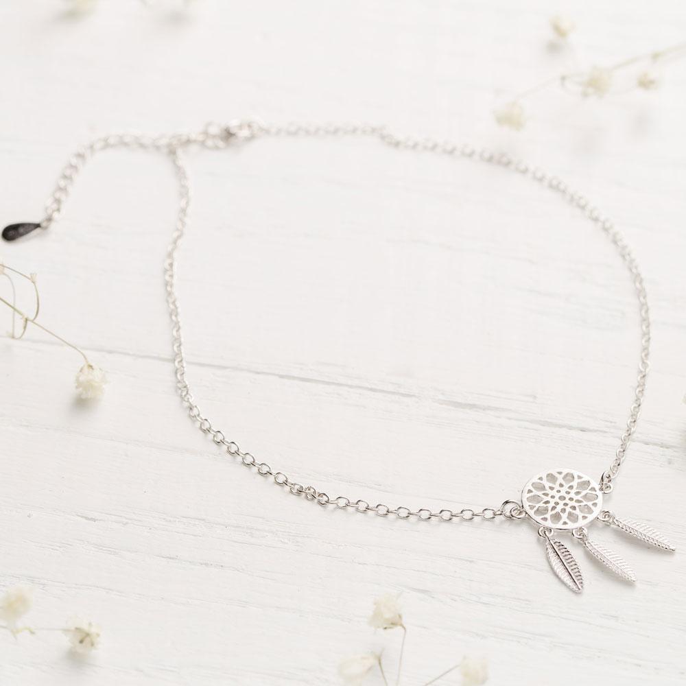 Silver Dream Catcher Anklet
