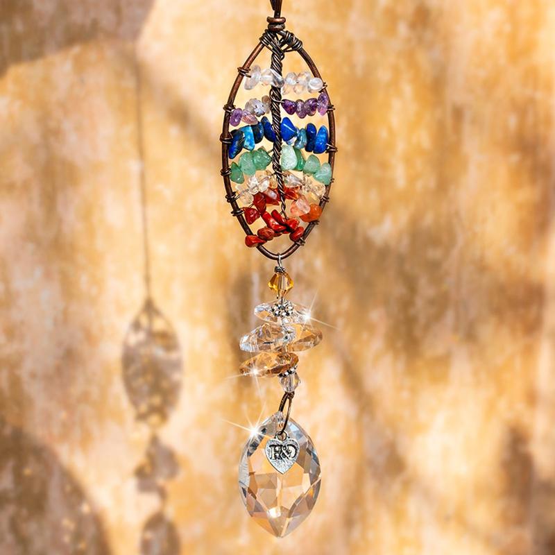 Rainbow Gemstone Glass Wind Chimes