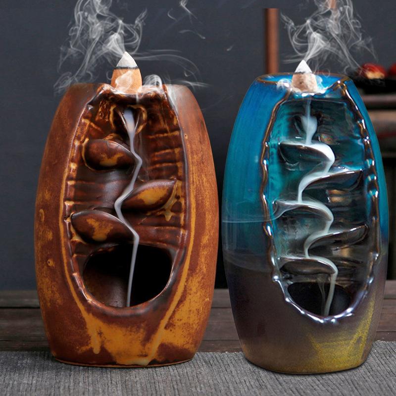 Ceramic River Waterfall Backflow Incense Burners