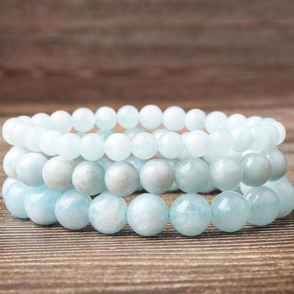 Aquamarine Crystal Bead Bracelet