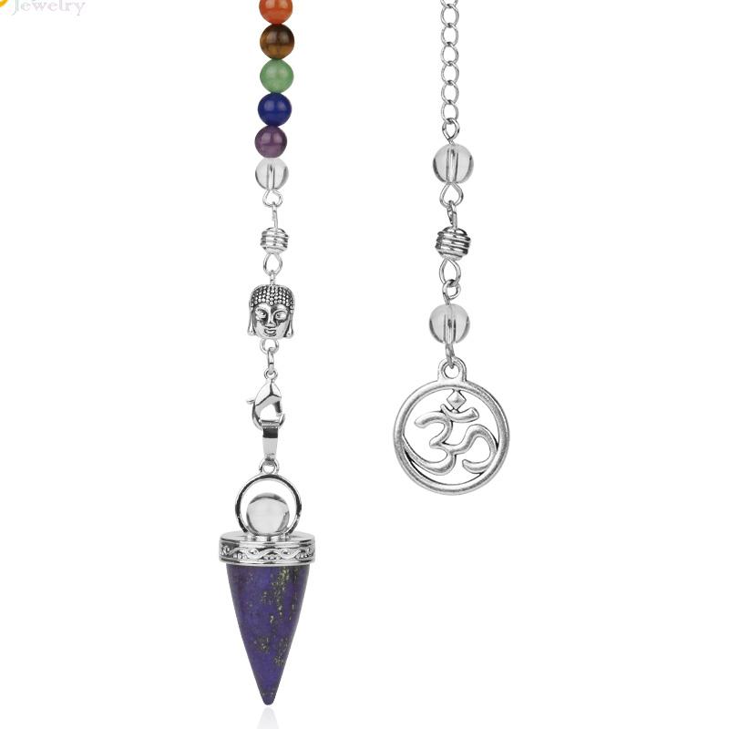 Crystal Gemstone 7 Chakra Divination Pendulum