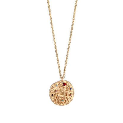 Medallion Zodiac Sign Necklace