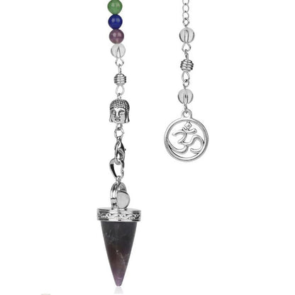 Crystal Gemstone 7 Chakra Divination Pendulum