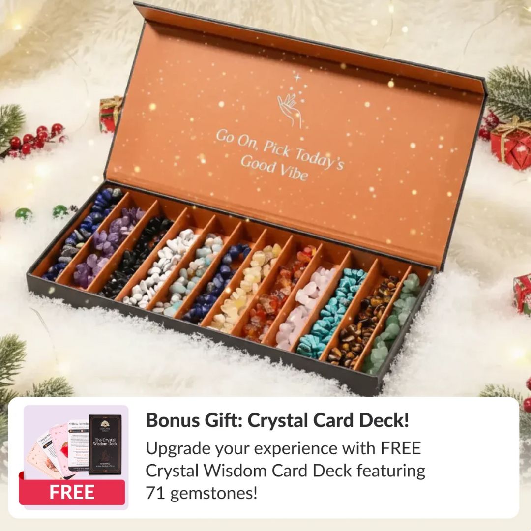 12 Bracelet Natural Crystal Set with Storage Box + FREE Crystal Wisdom Deck