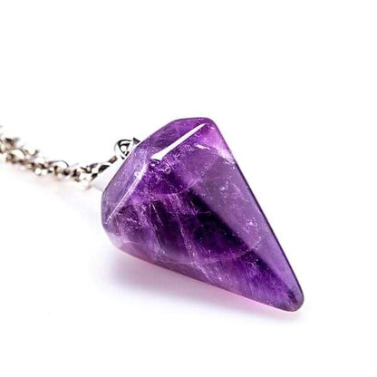 Crystal Gemstone Hexagon Necklace Pendulum