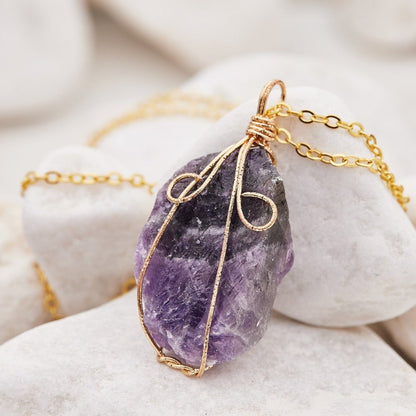 Wire Wrapped Crystal Necklace