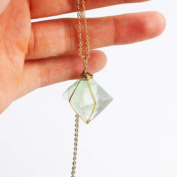 Octahedron Green Fluorite Necklace