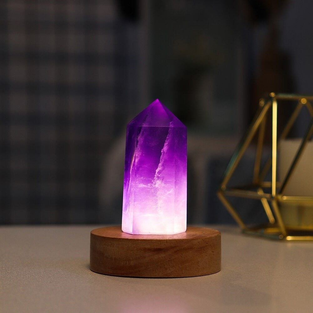 Amethyst Crystal Table Lamp