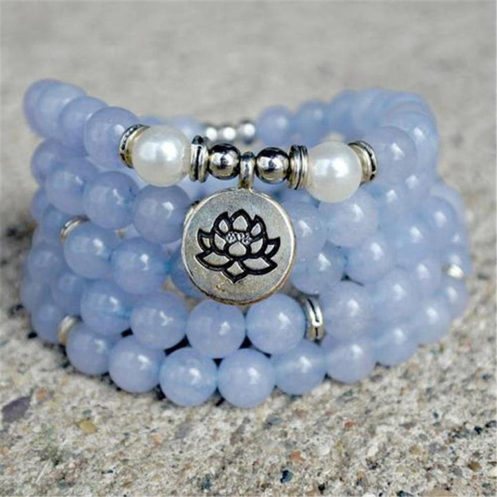 Aquamarine Mala Necklace - Bead Bracelet