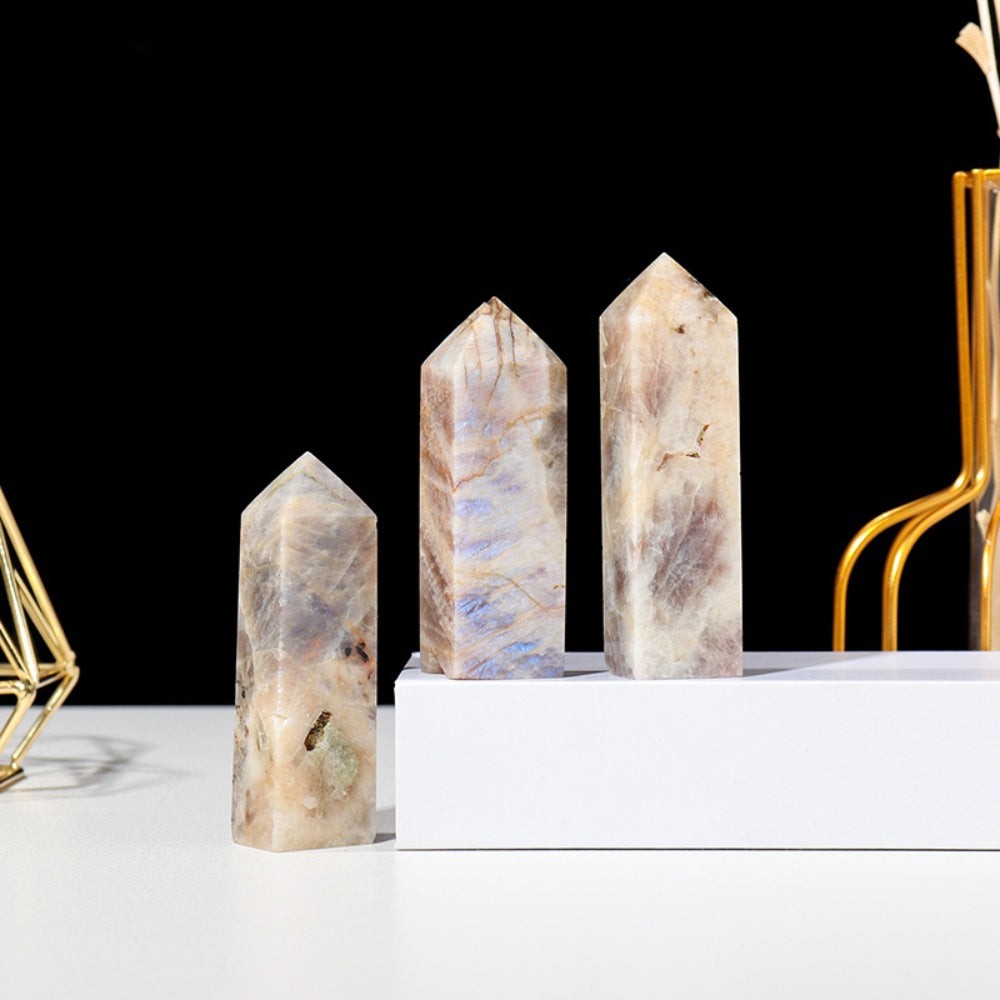 Natural Moonstone Crystal Tower