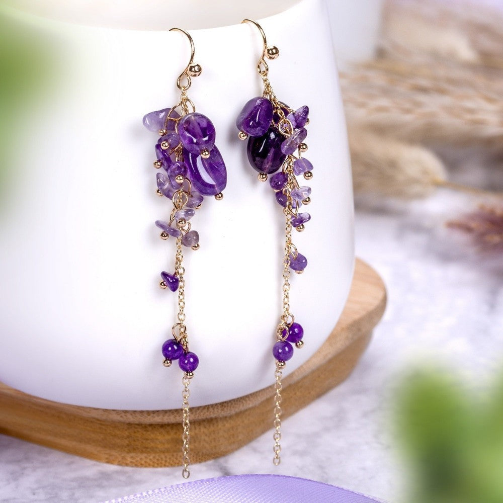 Amethyst Earrings Gold