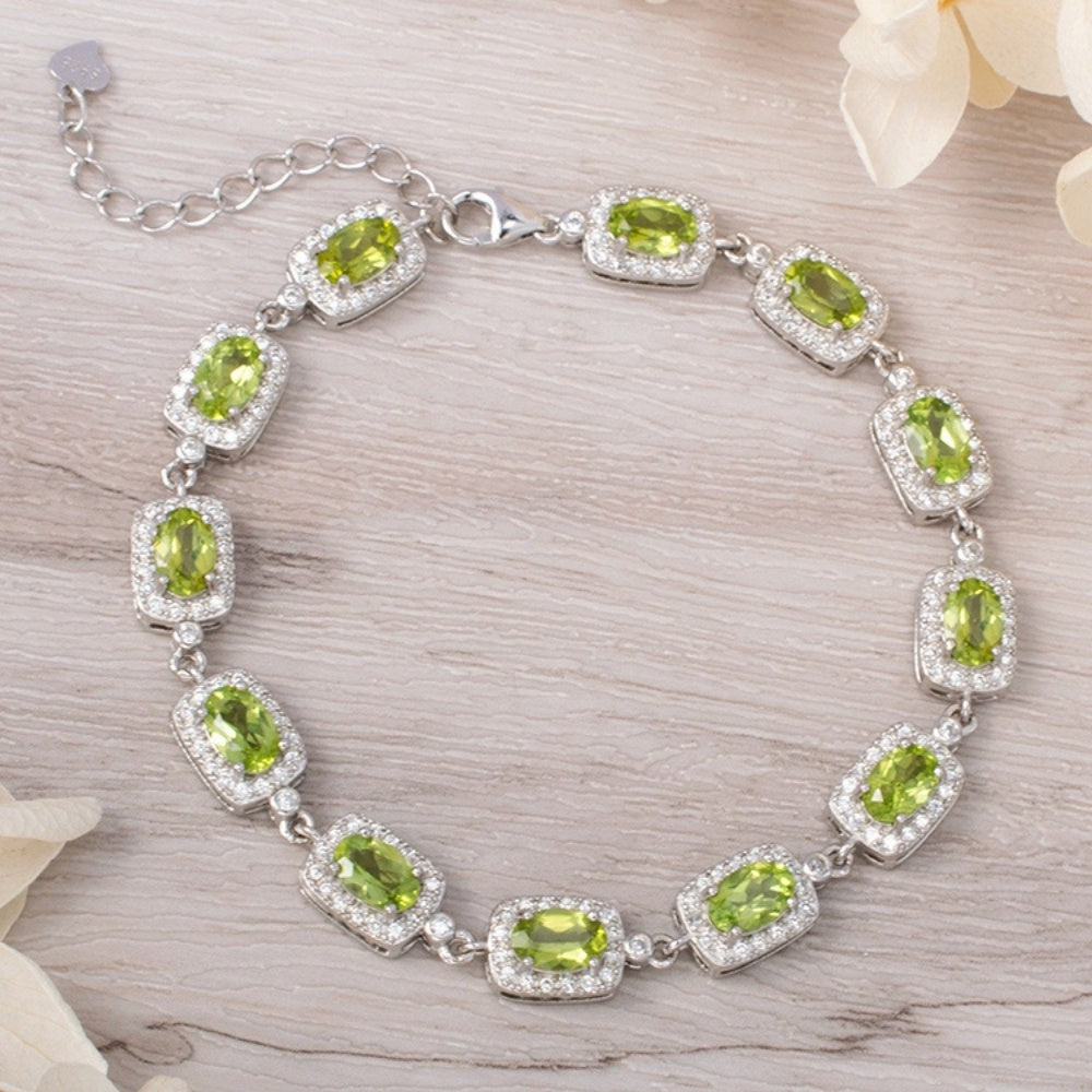 Natural Peridot Stone Bracelet