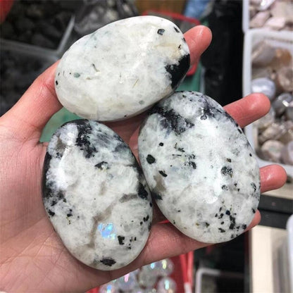 White Moonstone Palm Stone