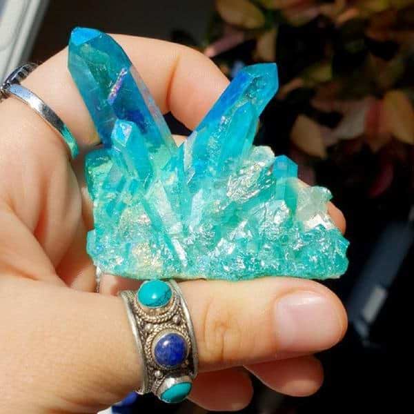 Angel Aura Quartz Crystal Cluster