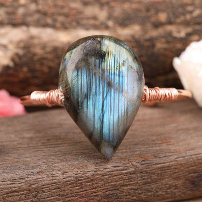 Labradorite Crystal Teardrop Bracelet