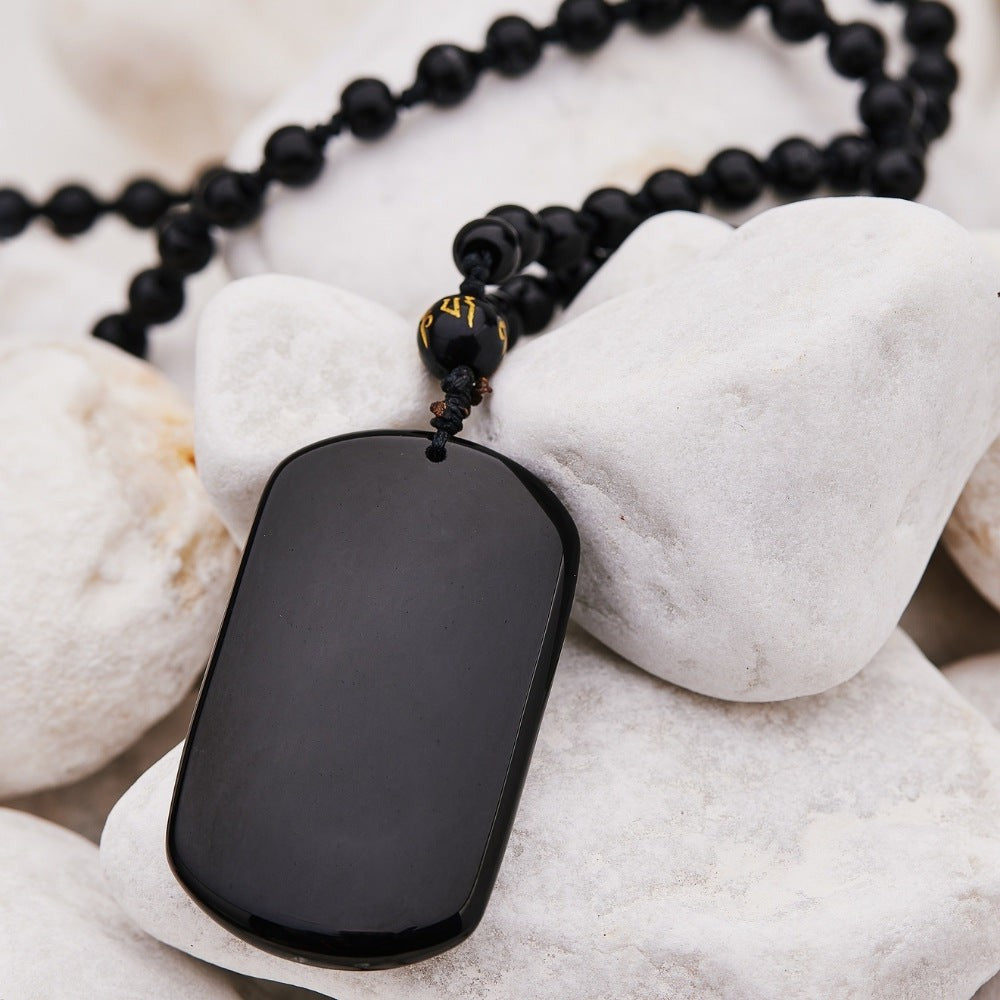 Black Obsidian Beads Protection Necklace