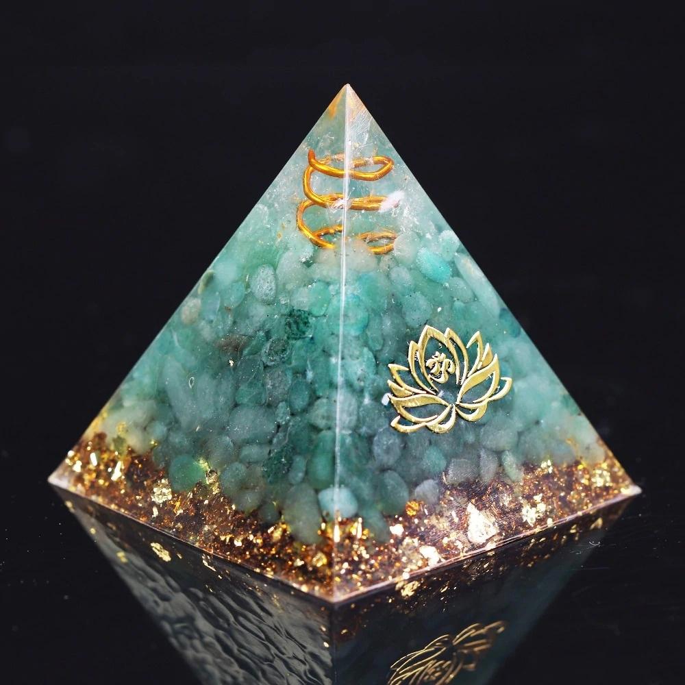 EMF Green Aventurine Stone Orgone Pyramid