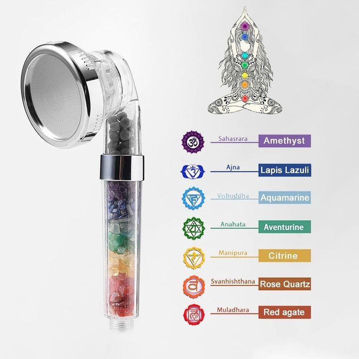 Natural Chakra Gemstones Shower Head