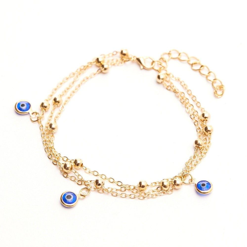 Evil Eye Anklet Gold