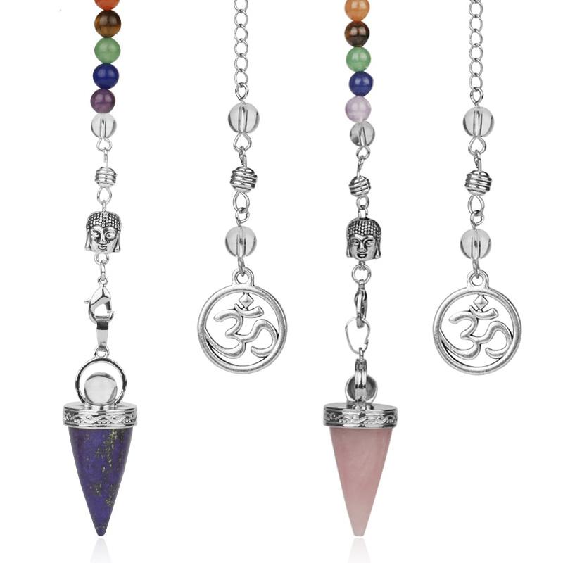 Crystal Gemstone 7 Chakra Divination Pendulum