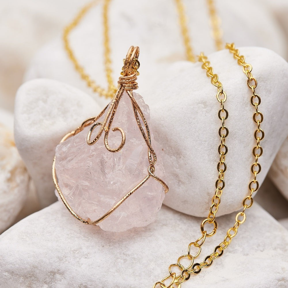 Wire Wrapped Crystal Necklace