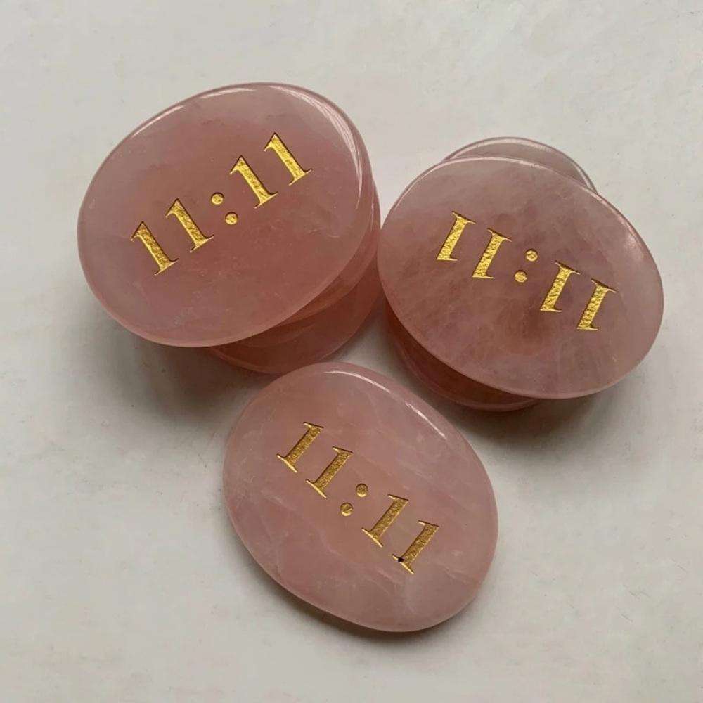 Rose Quartz Angelic Number 11 11 Palm Stone