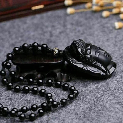 Buddha Energy Black Obsidian Necklace