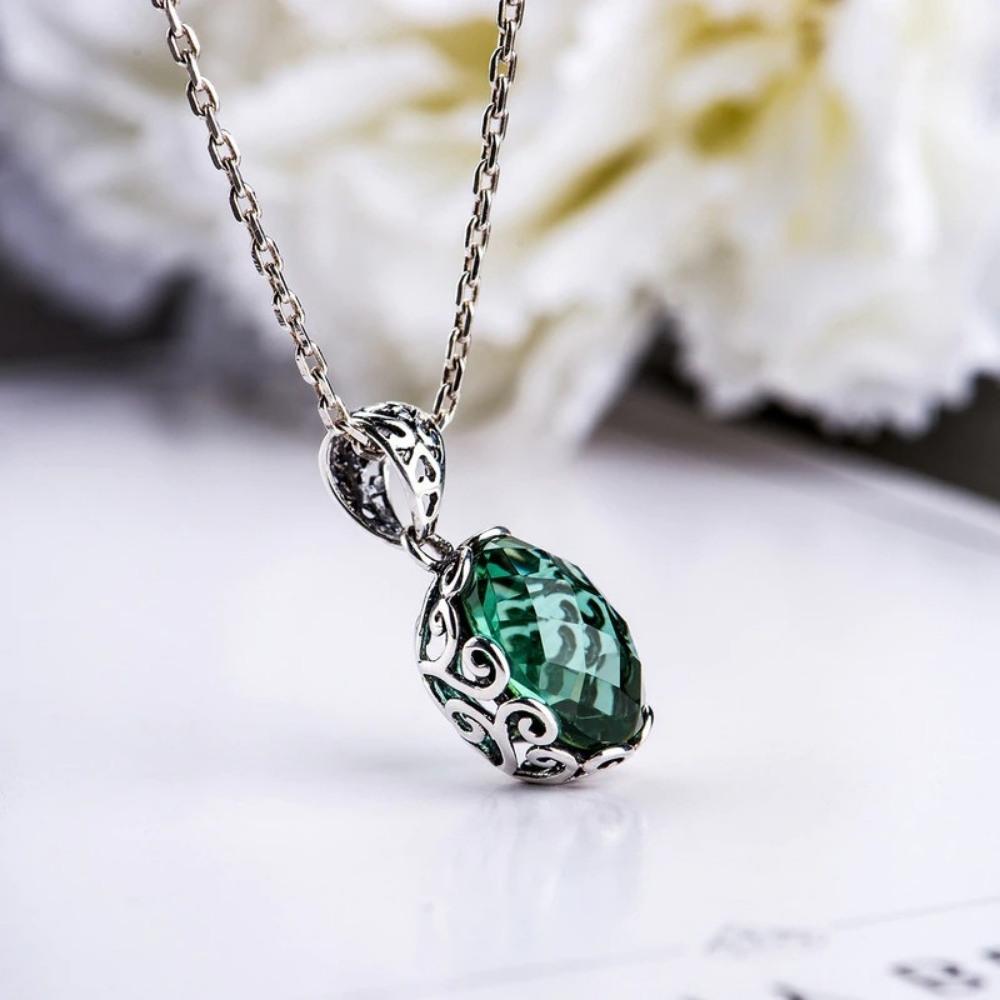 Emerald Green Pendant Necklace