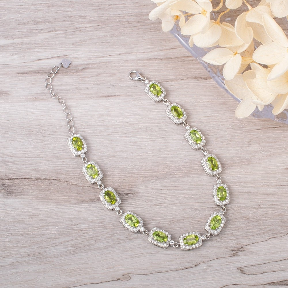 Natural Peridot Stone Bracelet