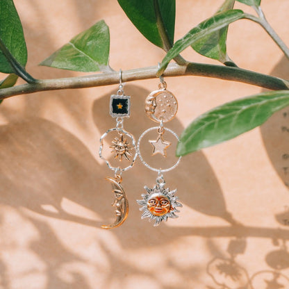 Vintage Sun and Moon Earrings