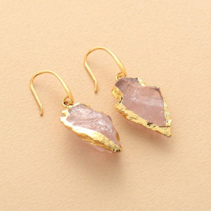 Rose Quartz Crystal Drop Earrings