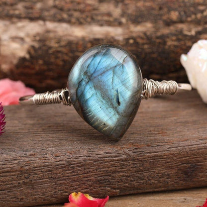 Labradorite Crystal Teardrop Bracelet
