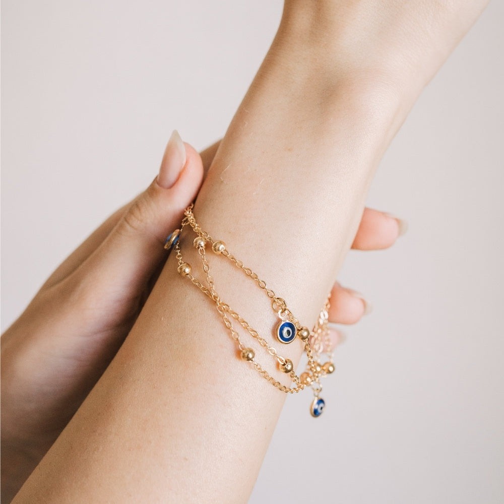 Evil Eye Anklet Gold