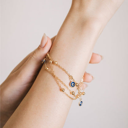 Evil Eye Anklet Gold
