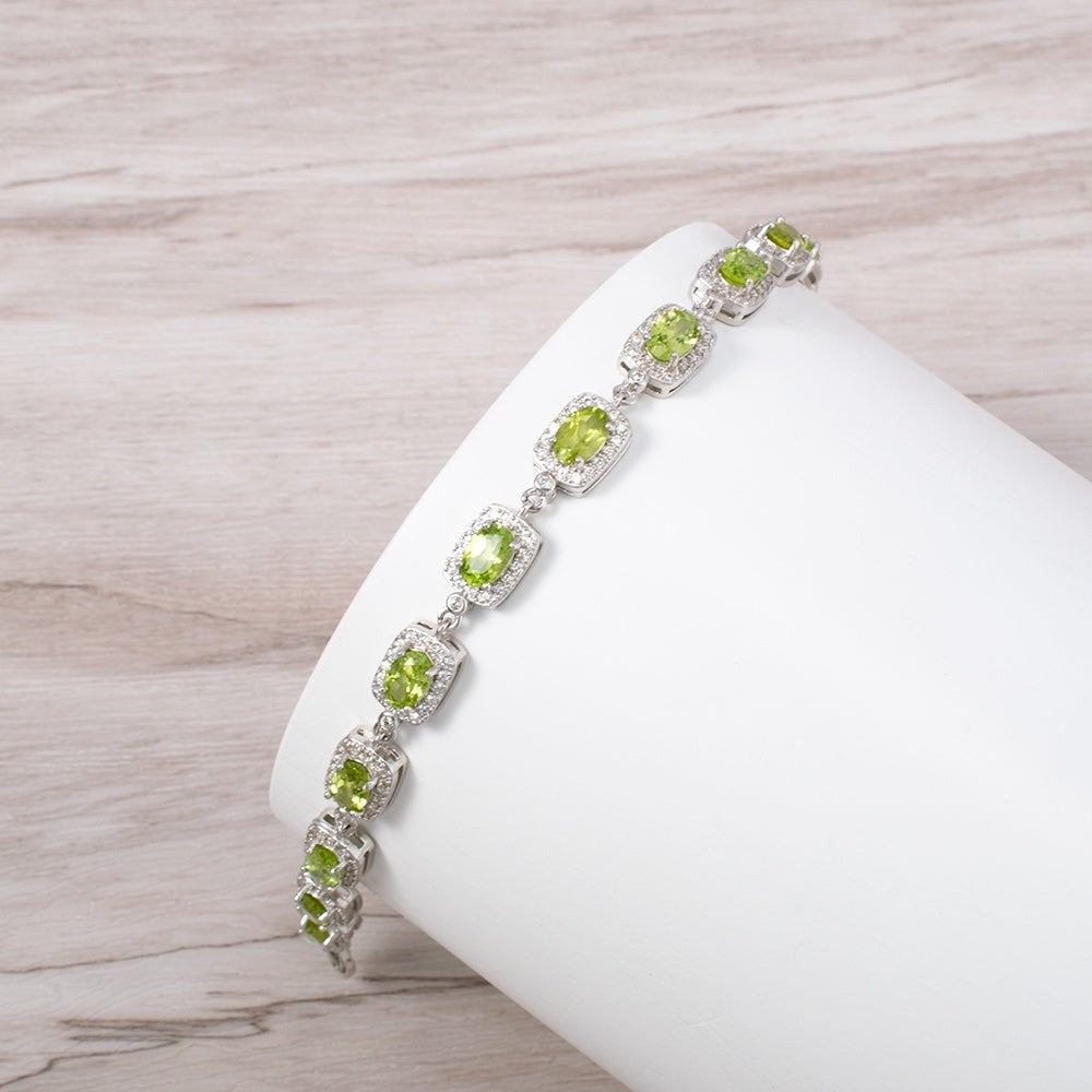 Natural Peridot Stone Bracelet