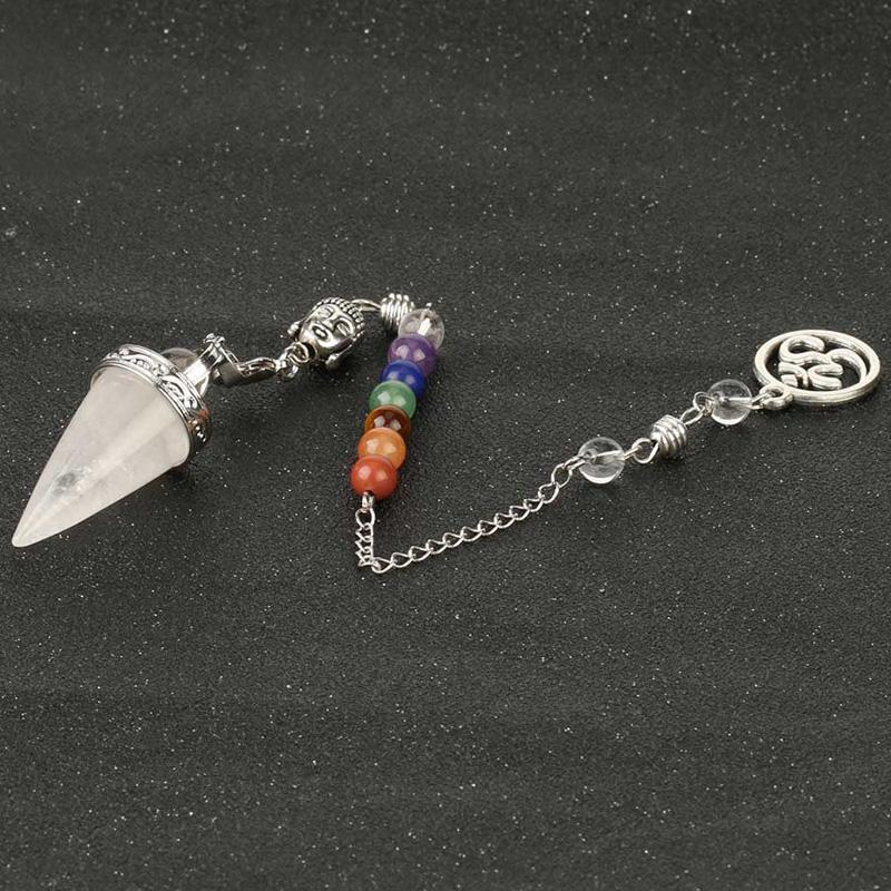 Crystal Gemstone 7 Chakra Divination Pendulum