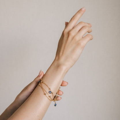 Evil Eye Anklet Gold