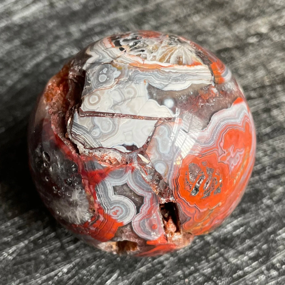 Vibrant Mexican Agate Crystal Ball