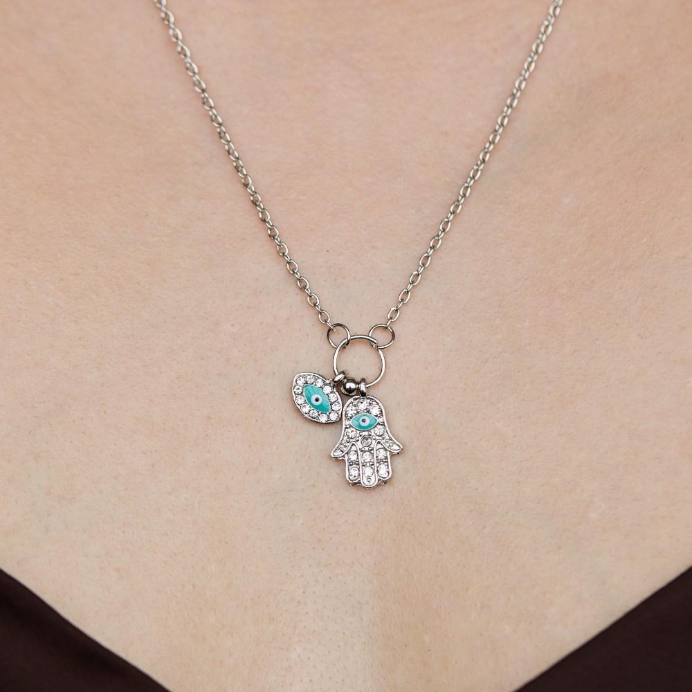 Hamsa Hand Evil Eye Necklace