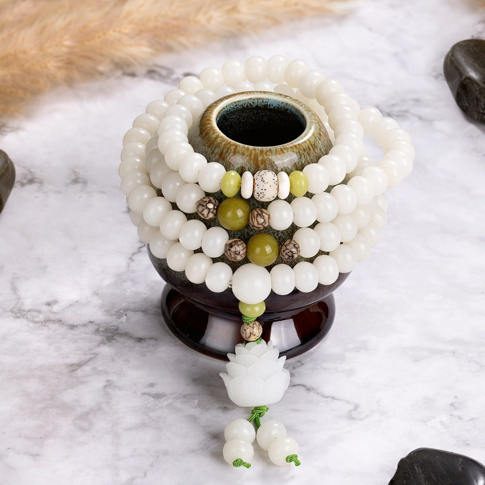 Milky Lotus Flower Bracelet