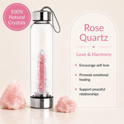 The Crystal Elixir Bundle: Crystal Water Bottle + FREE Mystery Crystal Insert