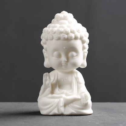 Stillness White Buddha Statue Figurine