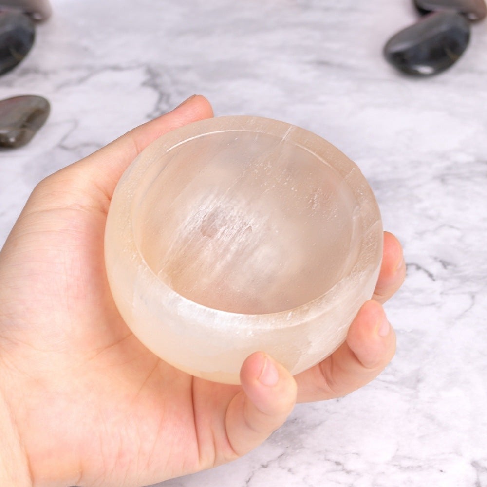 Natural Selenite Crystal Bowl