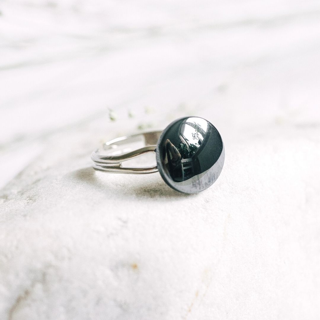 Adjustable Hematite Ring