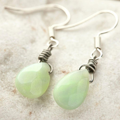 Amazonite Stone Teardrop Earrings
