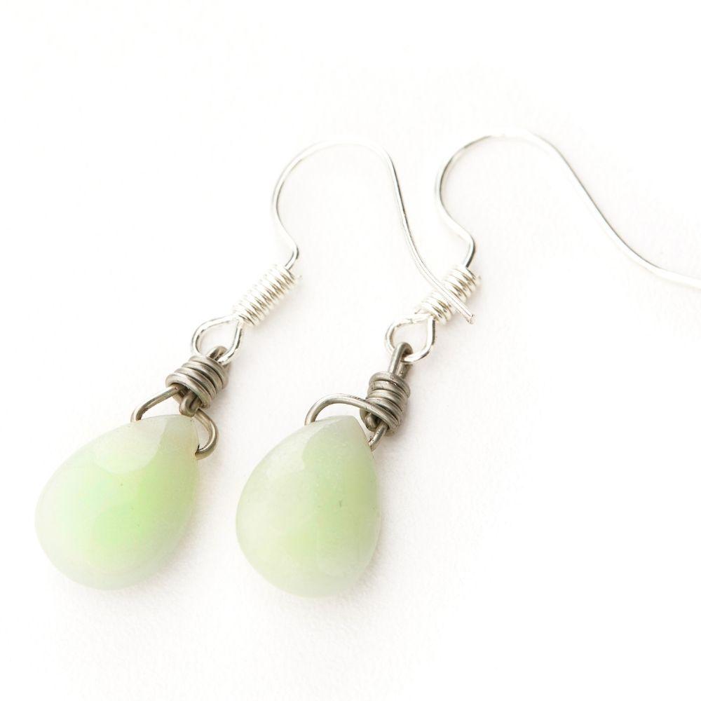 Amazonite Stone Teardrop Earrings